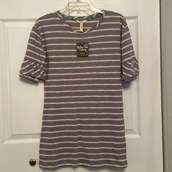 NWT MATILDA JANE Striped Dress with Ruffle Sleeves XS - Picture 1 of 13